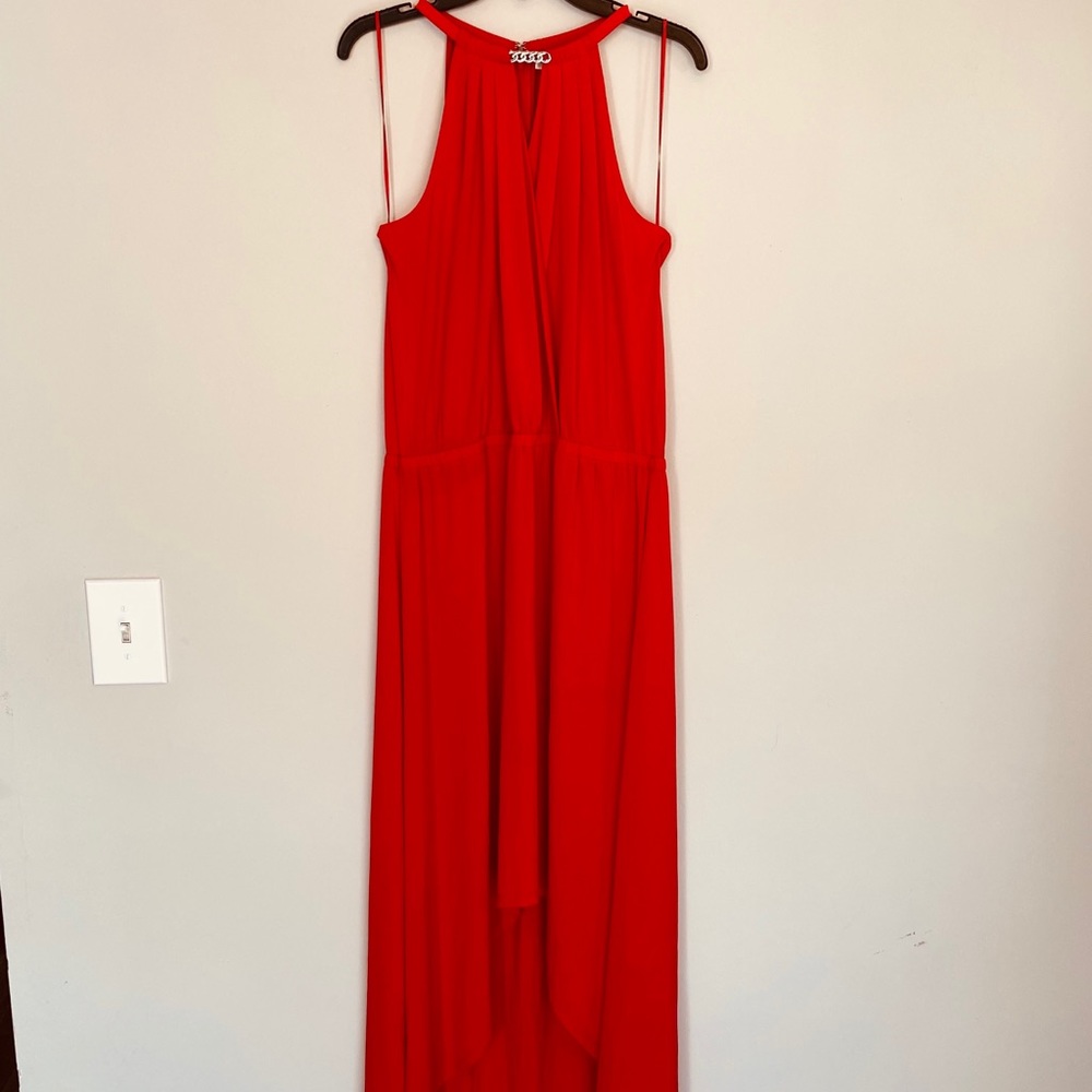 Red evening gown